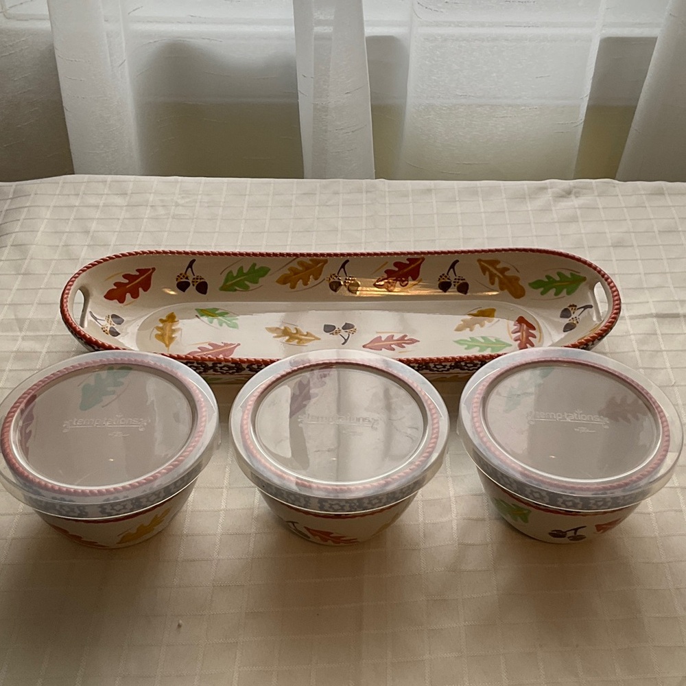 Leaf Pattern Serving Set - Picture 2 of 11